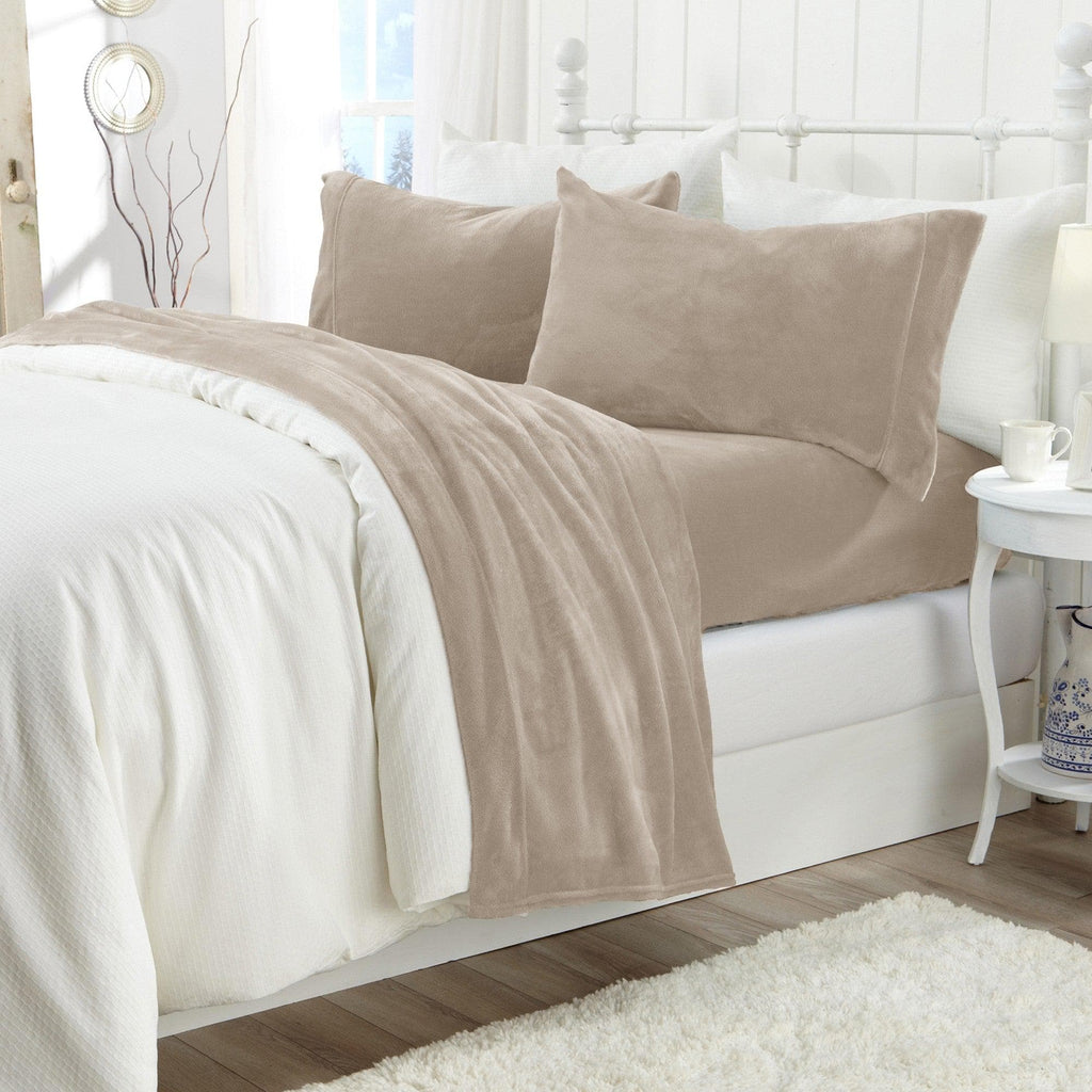 Solid Plush Sheet - Velvet Luxe Collection Great Bay Home