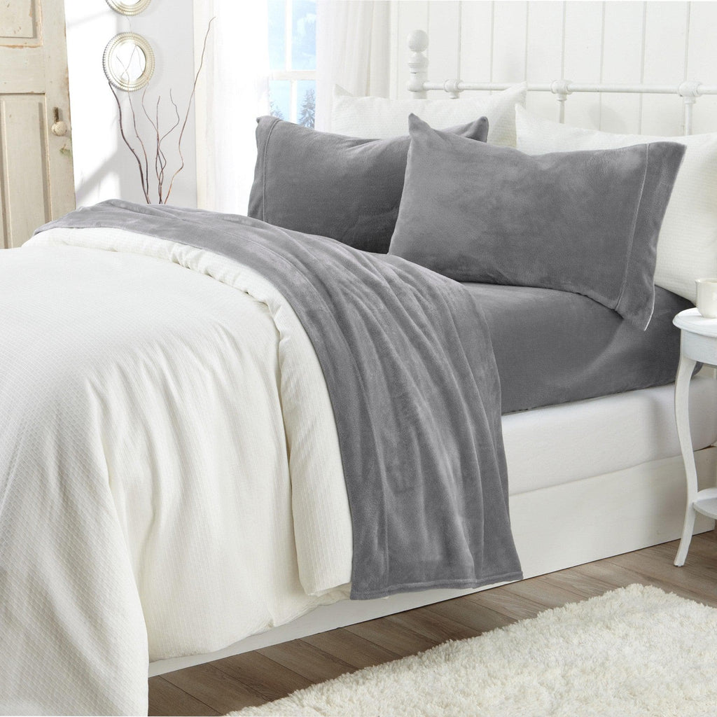 Solid Plush Sheet - Velvet Luxe Collection Great Bay Home
