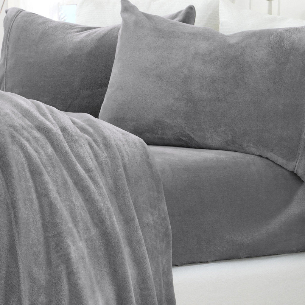 Solid Plush Sheet - Velvet Luxe Collection Great Bay Home