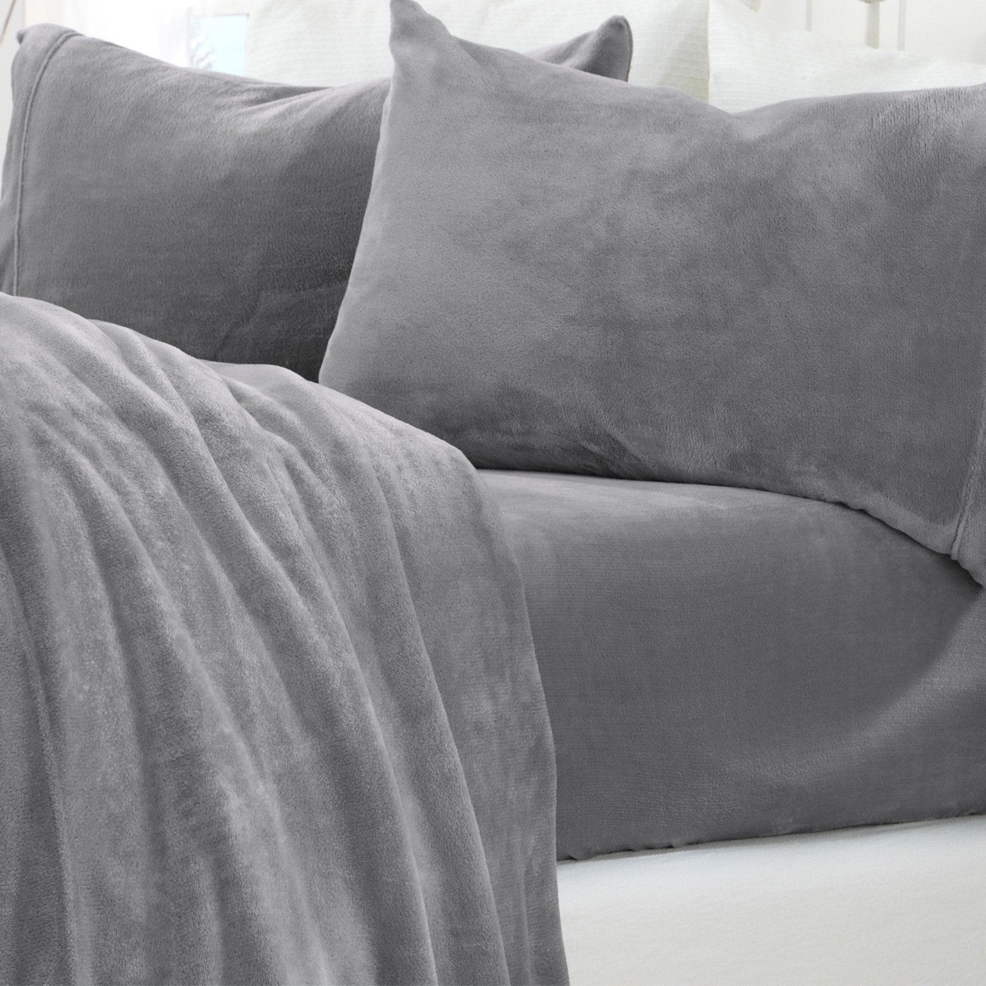 Solid Plush Sheet - Velvet Luxe Collection Great Bay Home