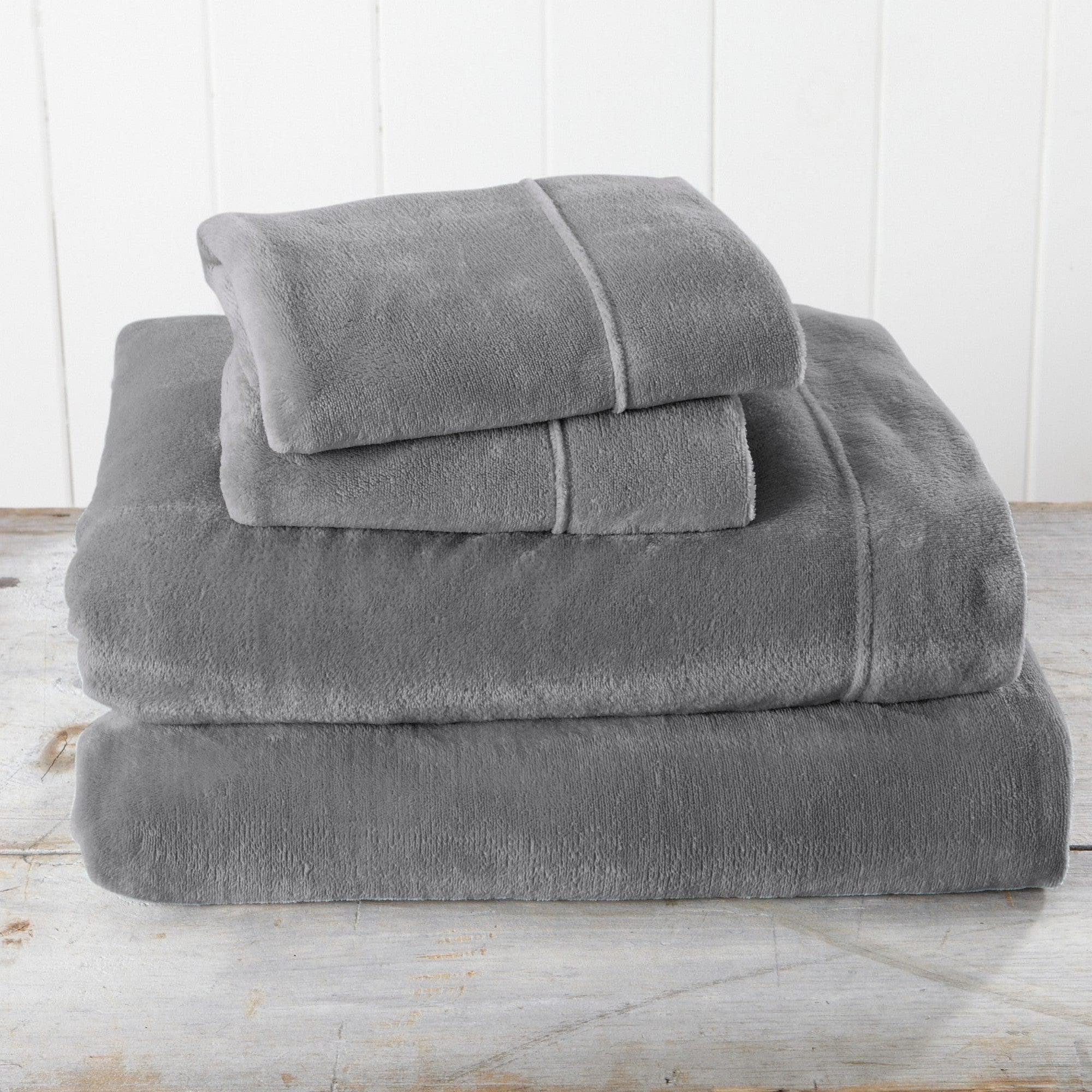 Solid Plush Sheet - Velvet Luxe Collection Great Bay Home