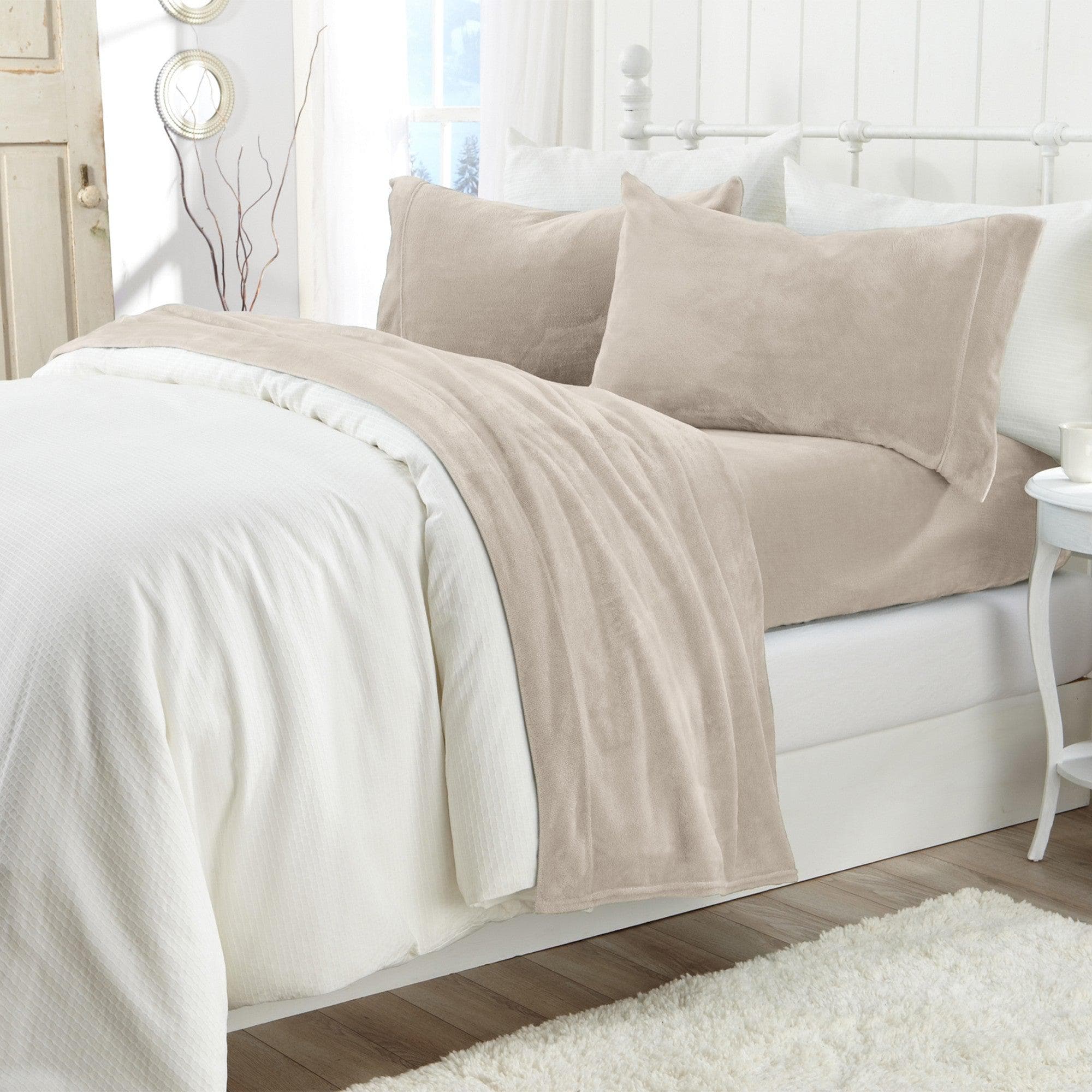Solid Plush Sheet - Velvet Luxe Collection Great Bay Home