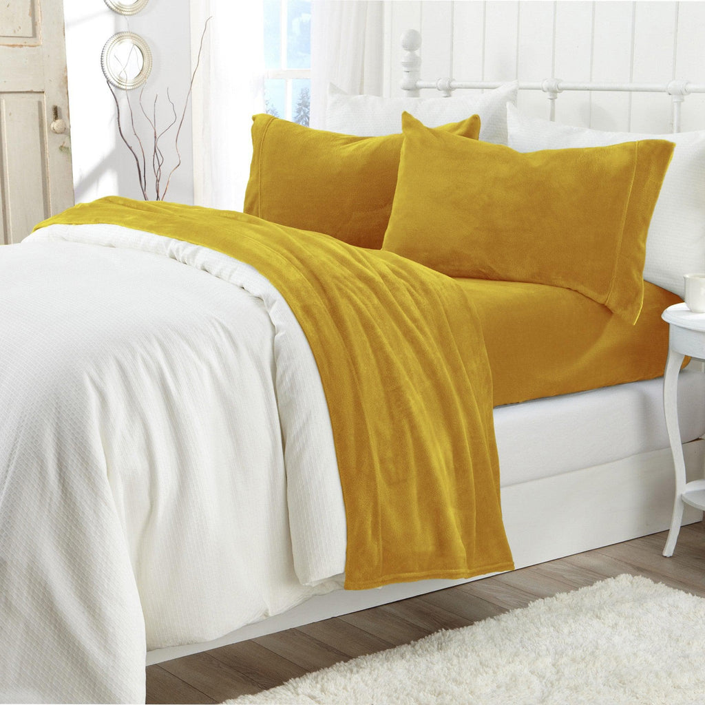 Solid Plush Sheet - Velvet Luxe Collection Great Bay Home