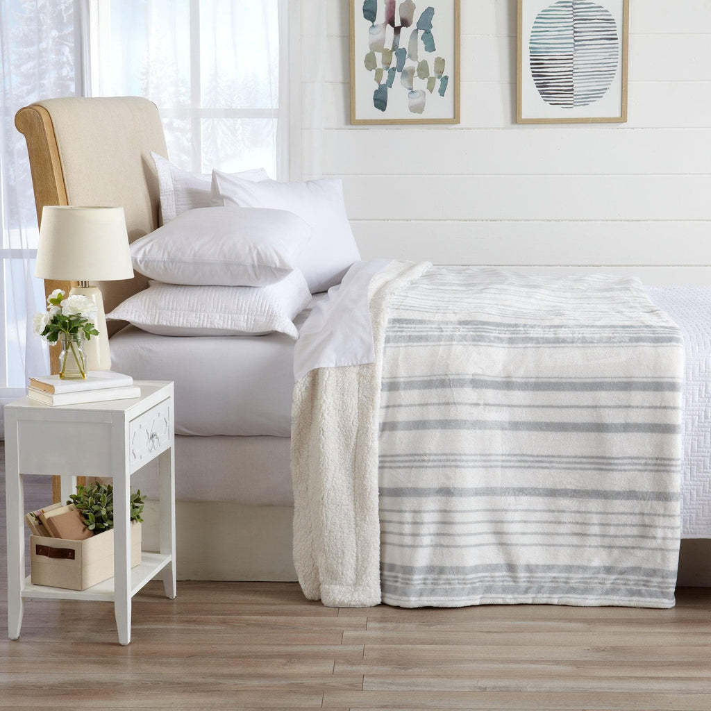 Velvet Plush Sherpa Luxury Bed Blanket - Kinsley Collection Great Bay Home