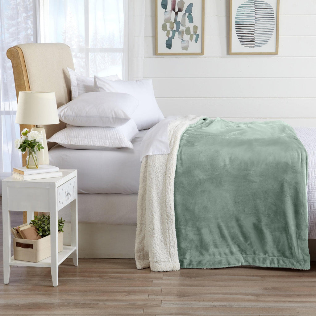 Velvet Plush Sherpa Luxury Bed Blanket - Kinsley Collection Great Bay Home