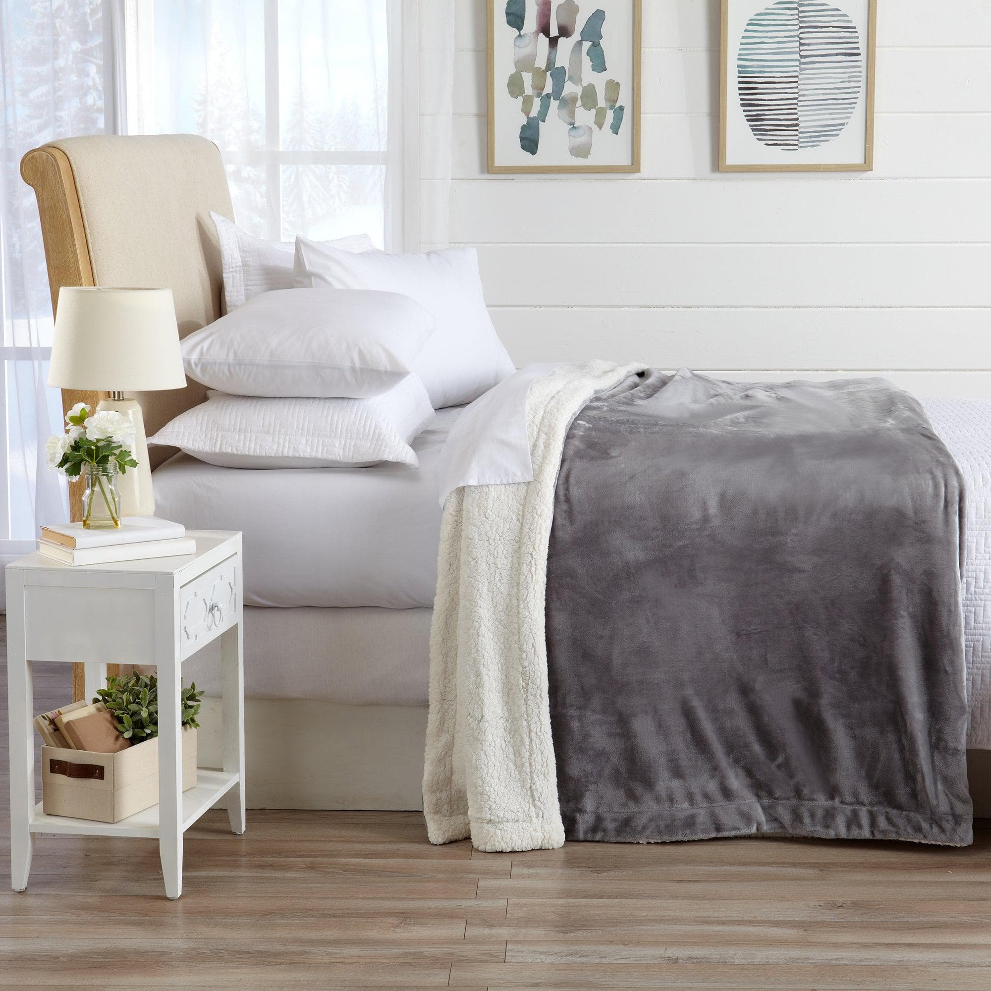 Velvet Plush Sherpa Luxury Bed Blanket - Kinsley Collection Great Bay Home