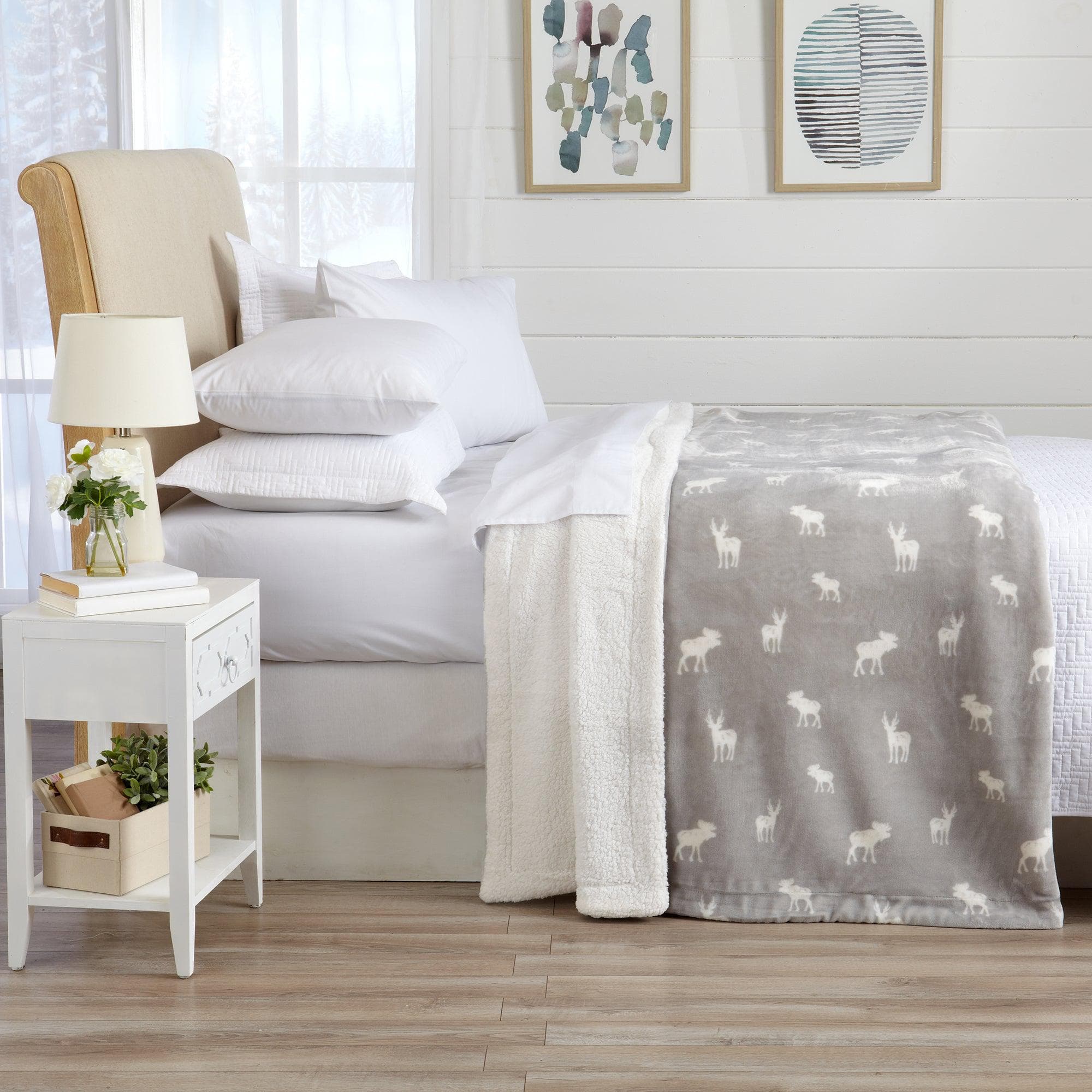 Velvet Plush Sherpa Luxury Bed Blanket - Kinsley Collection Great Bay Home
