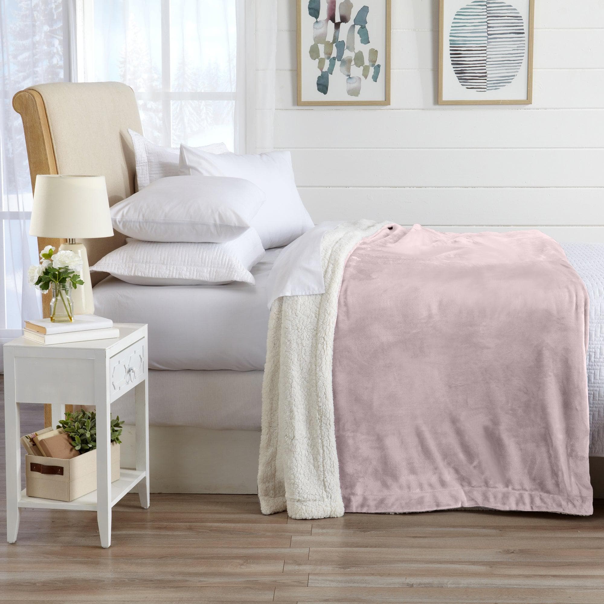 Velvet Plush Sherpa Luxury Bed Blanket - Kinsley Collection Great Bay Home