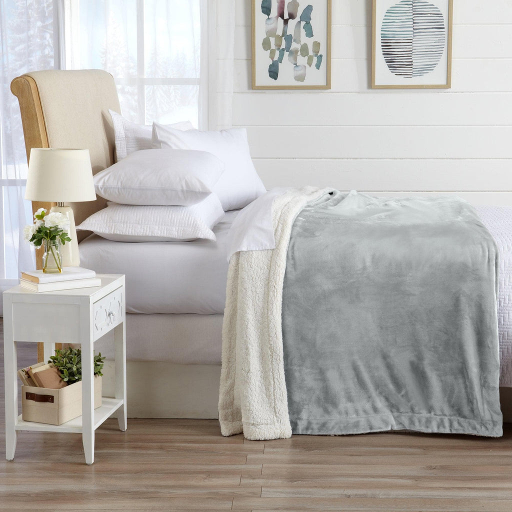 Velvet Plush Sherpa Luxury Bed Blanket - Kinsley Collection Great Bay Home