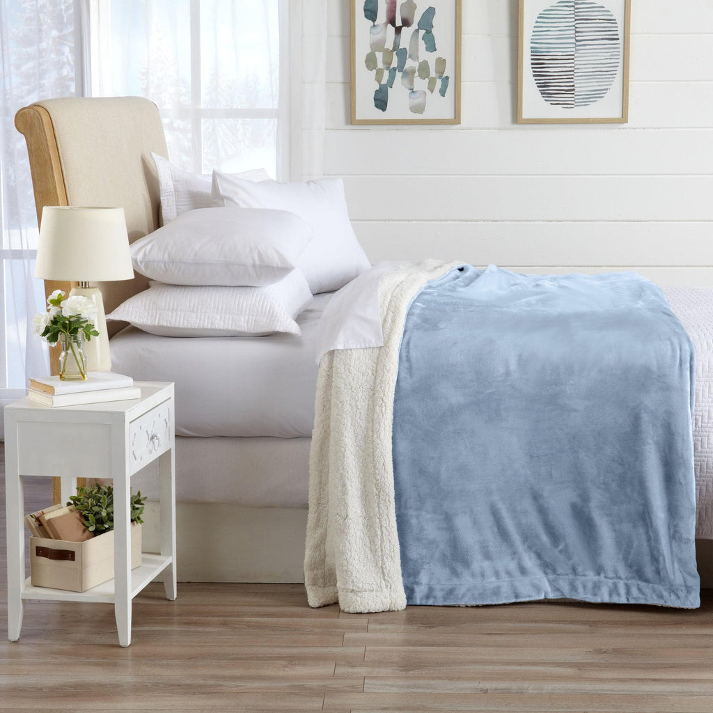 Velvet Plush Sherpa Luxury Bed Blanket - Kinsley Collection Great Bay Home