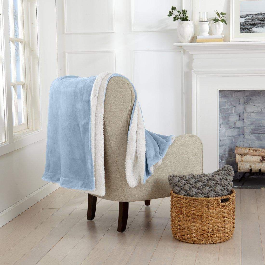 Velvet Plush Sherpa Luxury Bed Blanket - Kinsley Collection Great Bay Home