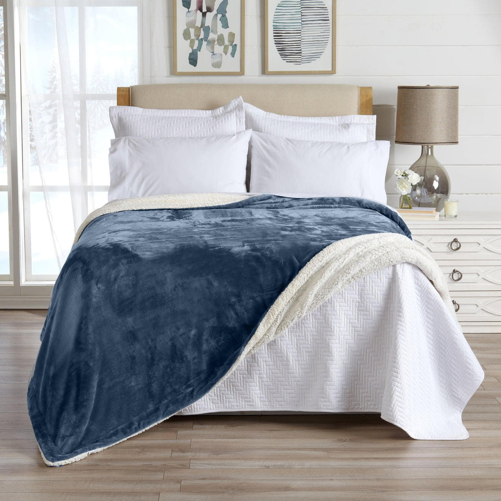 Velvet Plush Sherpa Luxury Bed Blanket - Kinsley Collection Great Bay Home