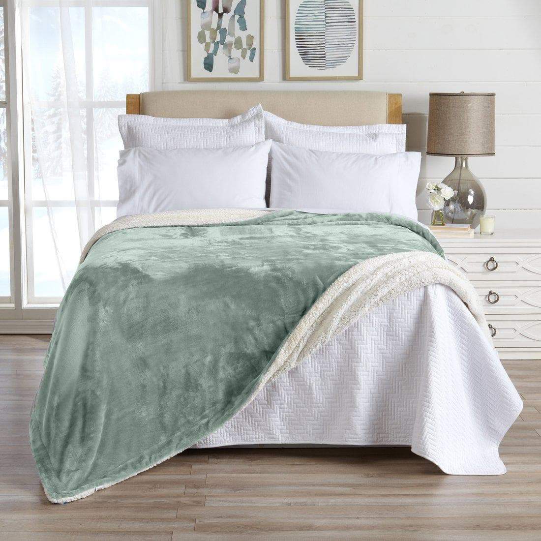 Velvet Plush Sherpa Luxury Bed Blanket - Kinsley Collection Great Bay Home