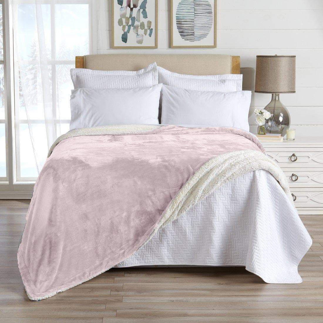 Velvet Plush Sherpa Luxury Bed Blanket - Kinsley Collection Great Bay Home