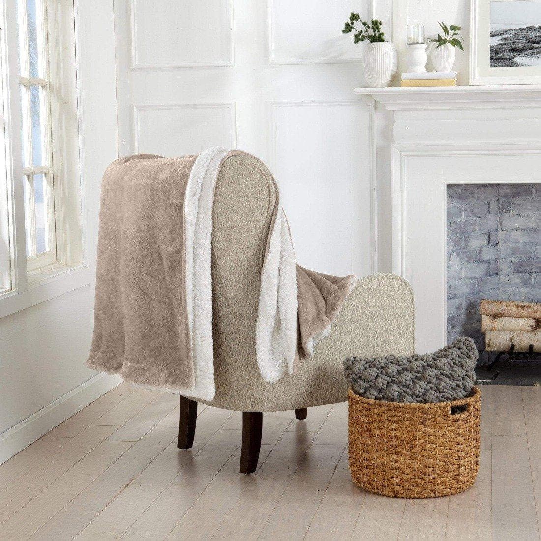 Velvet Plush Sherpa Luxury Bed Blanket - Kinsley Collection Great Bay Home