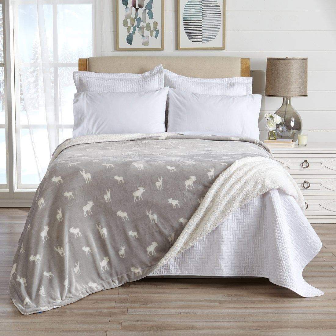 Velvet Plush Sherpa Luxury Bed Blanket - Kinsley Collection Great Bay Home