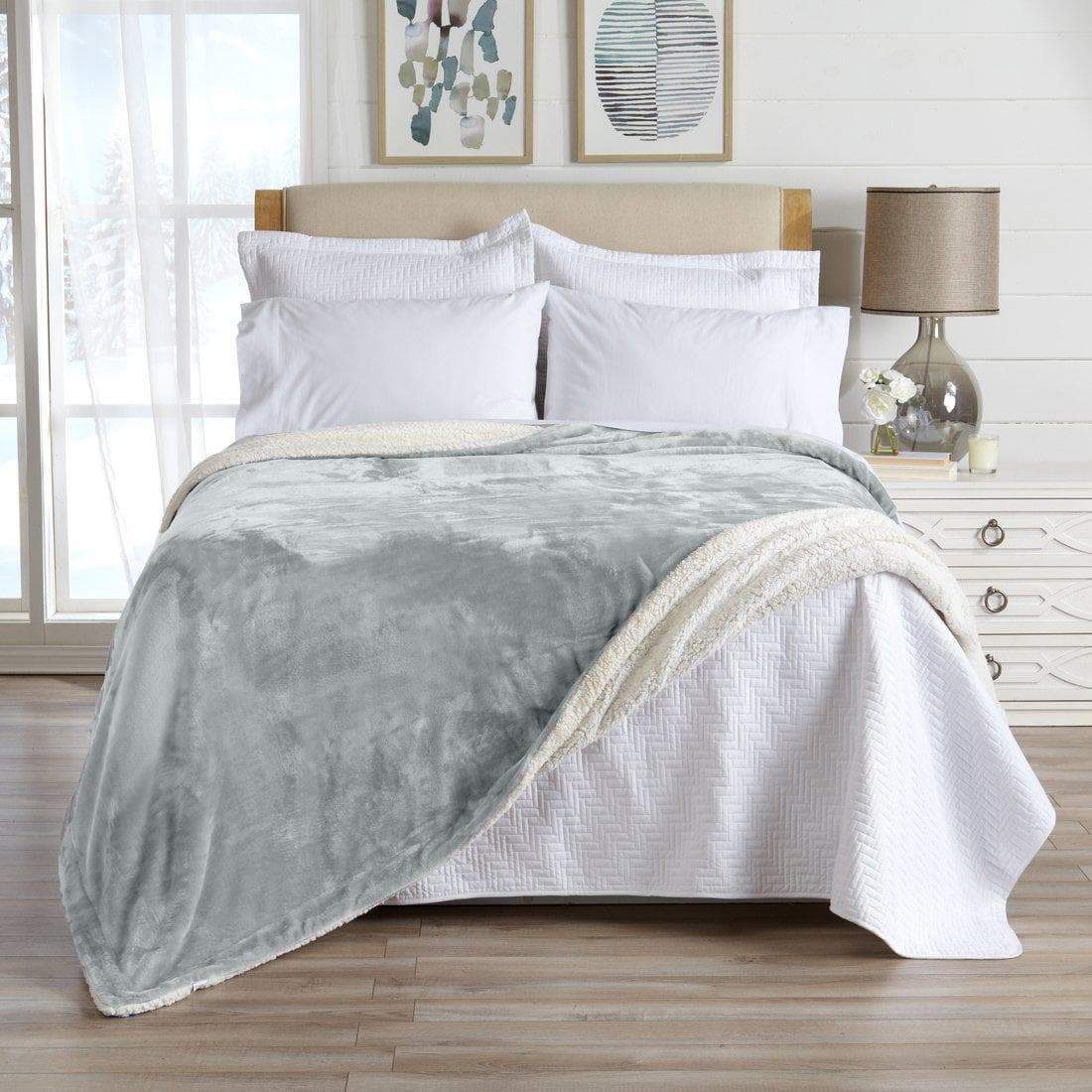 Velvet Plush Sherpa Luxury Bed Blanket - Kinsley Collection Great Bay Home