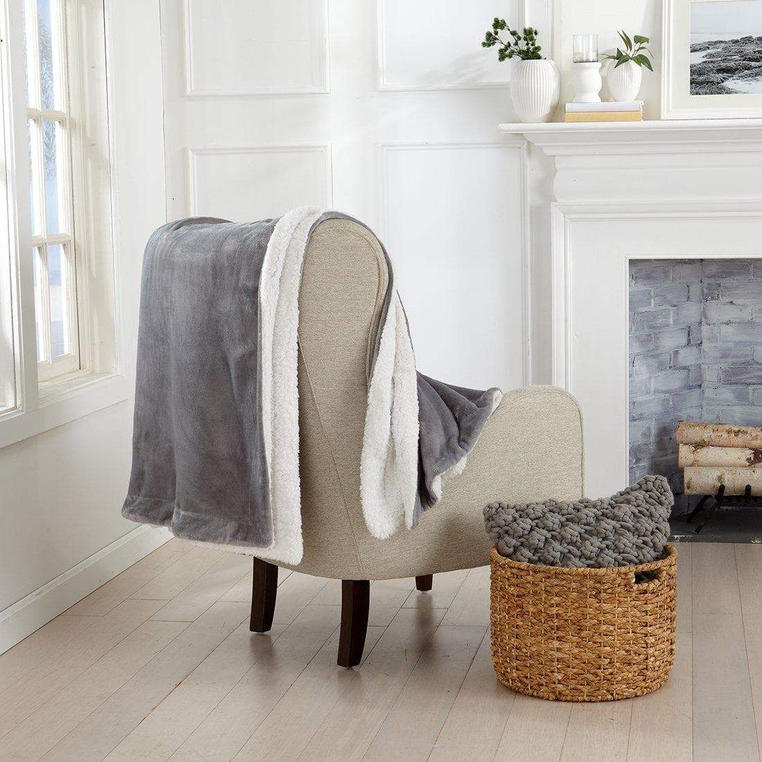 Velvet Plush Sherpa Luxury Bed Blanket - Kinsley Collection Great Bay Home