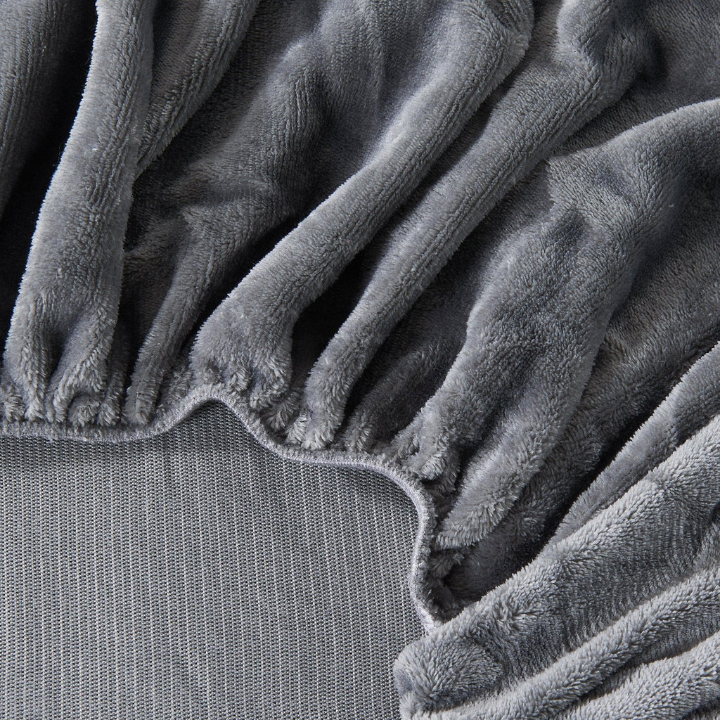 Solid Plush Fitted Sheet - Velvet Luxe Collection Great Bay Home
