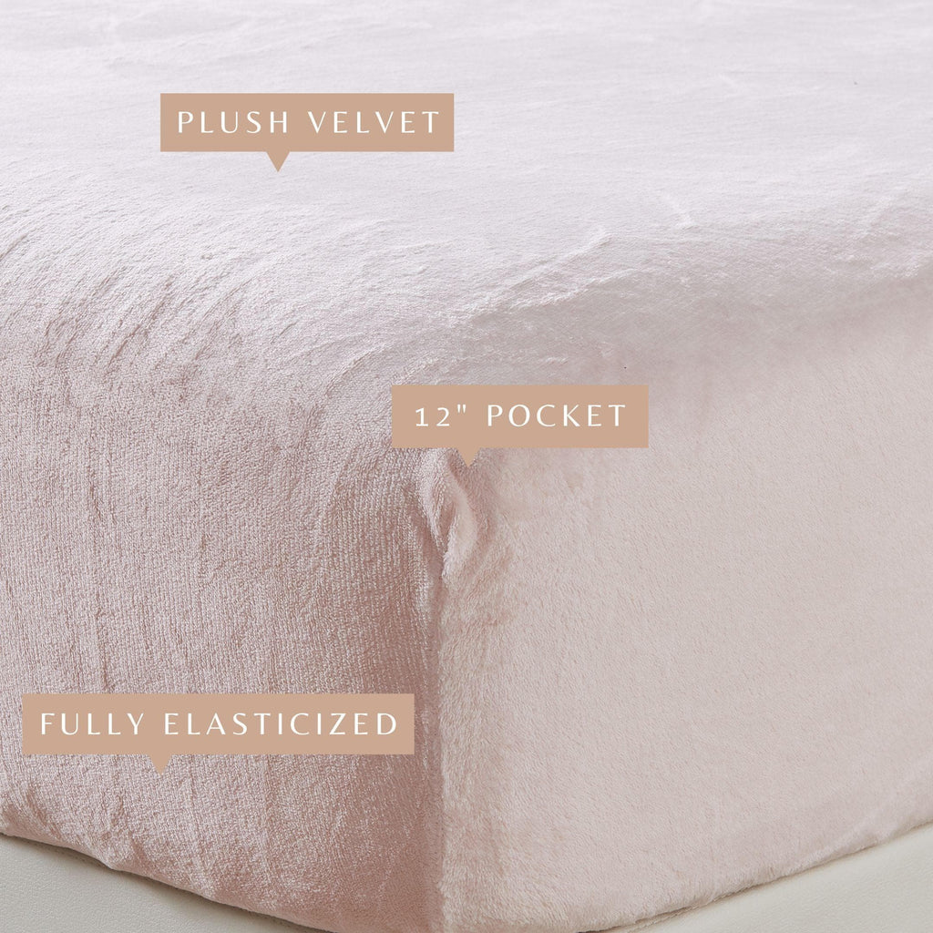 Solid Plush Fitted Sheet - Velvet Luxe Collection Great Bay Home