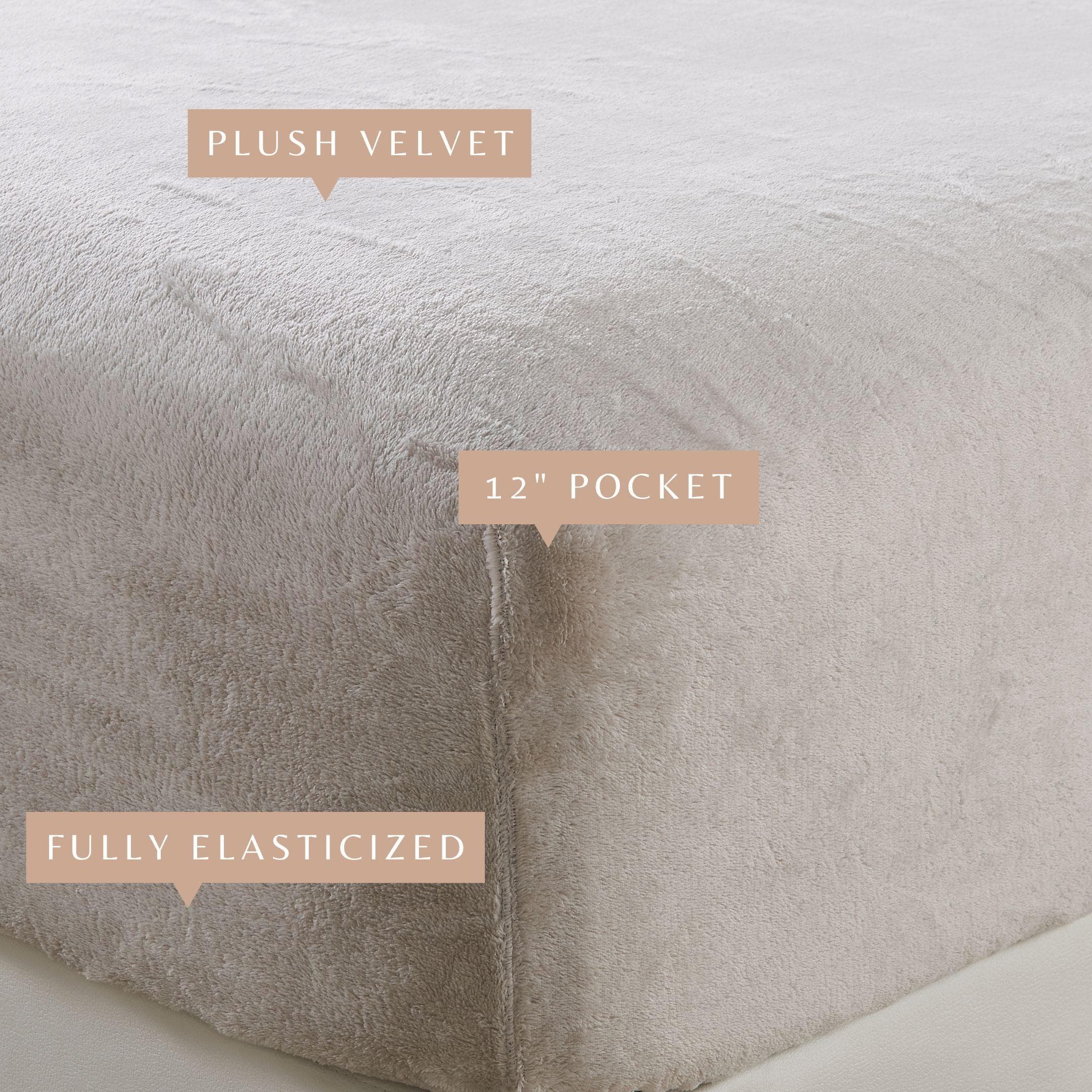 Solid Plush Fitted Sheet - Velvet Luxe Collection Great Bay Home