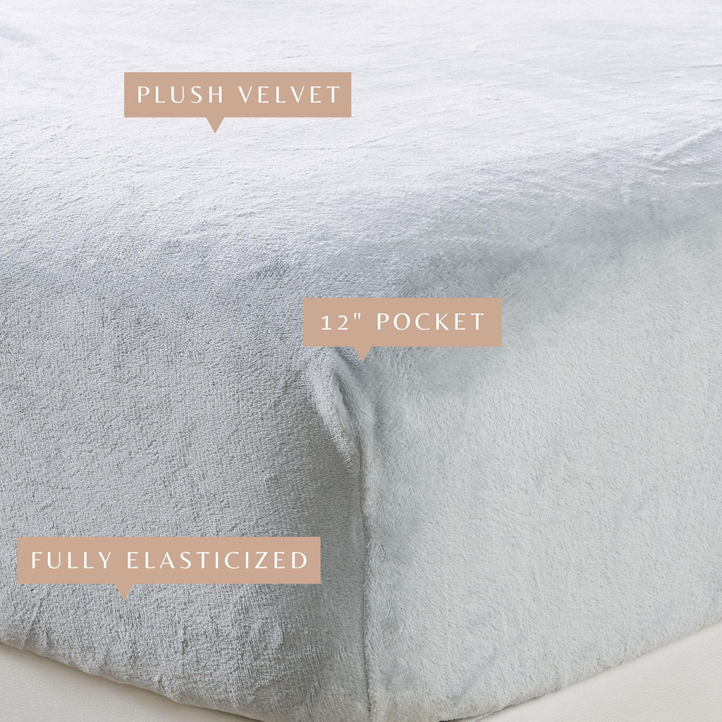 Solid Plush Fitted Sheet - Velvet Luxe Collection Great Bay Home
