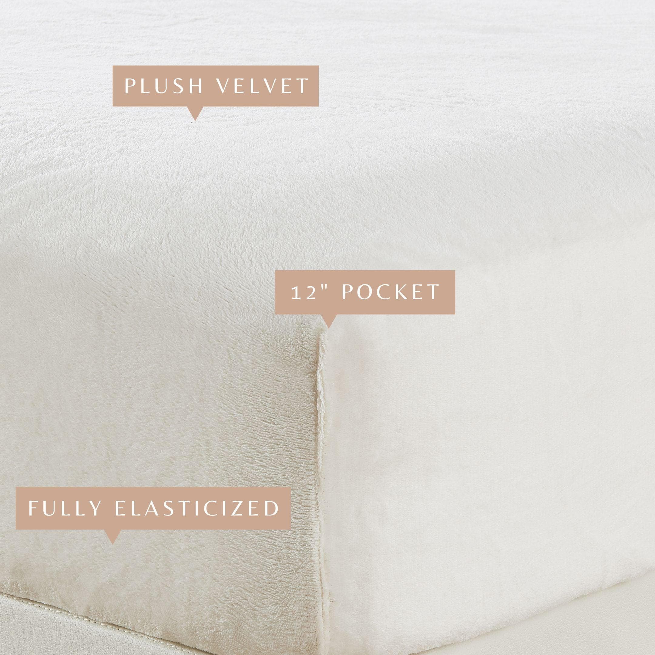 Solid Plush Fitted Sheet - Velvet Luxe Collection Great Bay Home