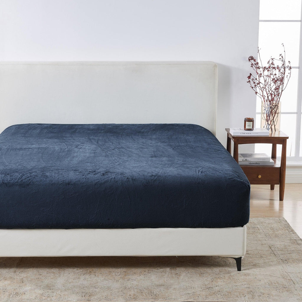 Solid Plush Fitted Sheet - Velvet Luxe Collection Great Bay Home