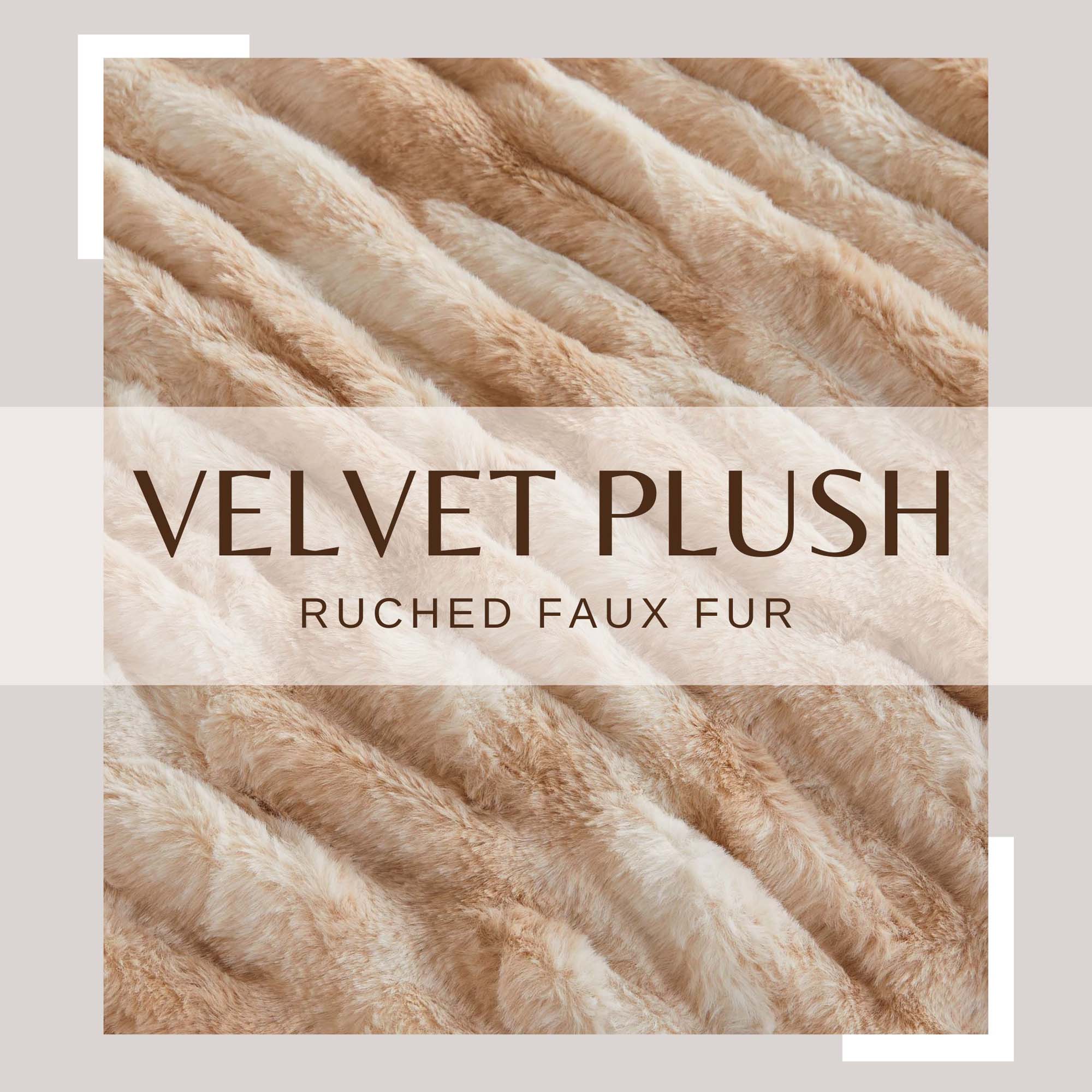 Ruched Faux Fur Throw Blanket - Alondra Collection Great Bay Home