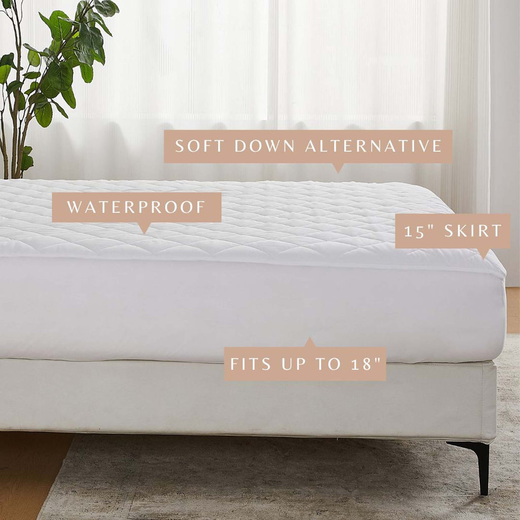 Down Alternative Waterproof Mattress Pad - Eckhart Collection Great Bay Home
