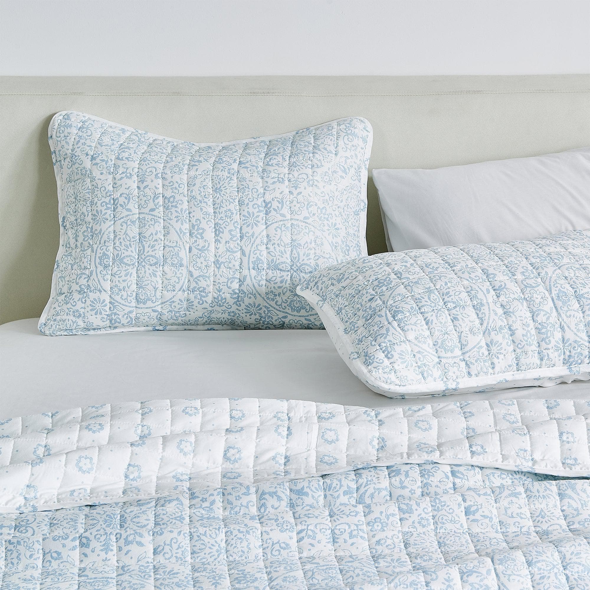 Floral Medallion Printed Microfiber Quilt Set - Kaleigh Collection Great Bay Home
