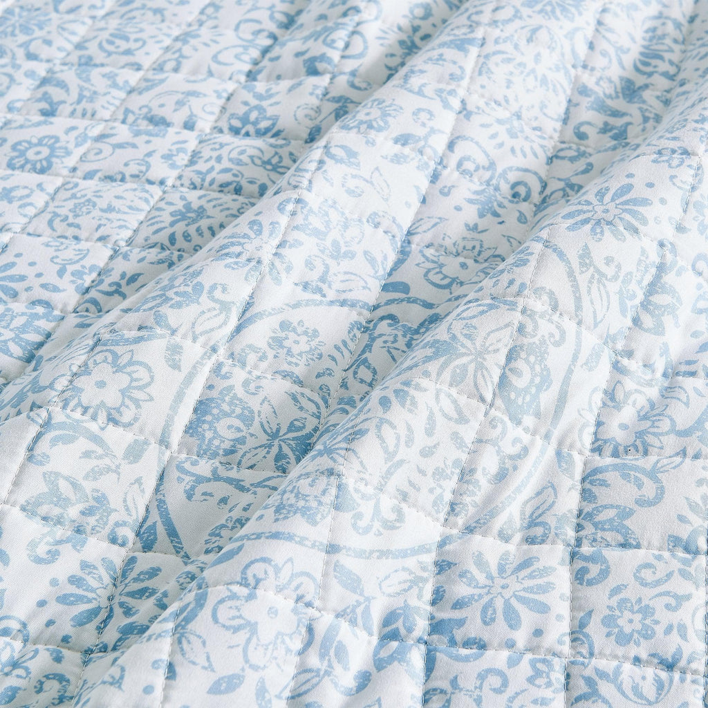Floral Medallion Printed Microfiber Quilt Set - Kaleigh Collection Great Bay Home