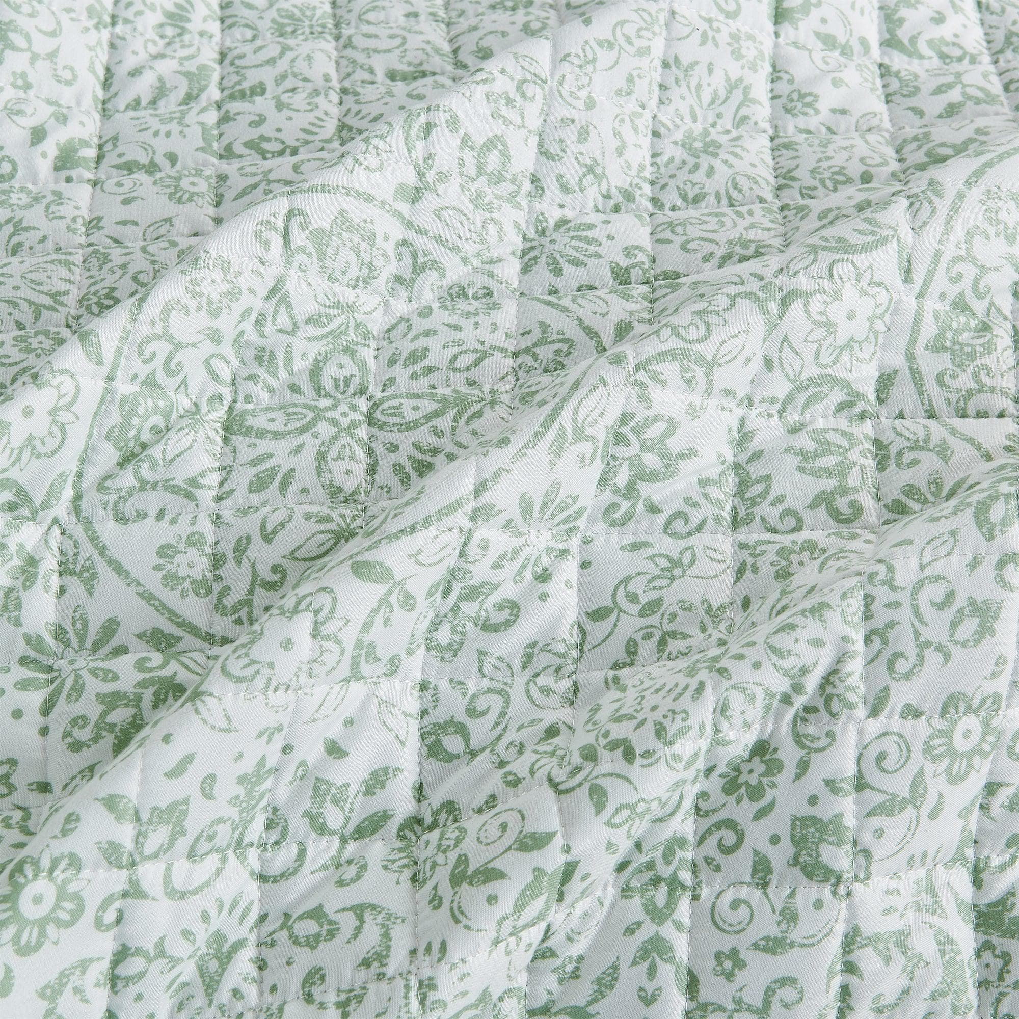 Floral Medallion Printed Microfiber Quilt Set - Kaleigh Collection Great Bay Home