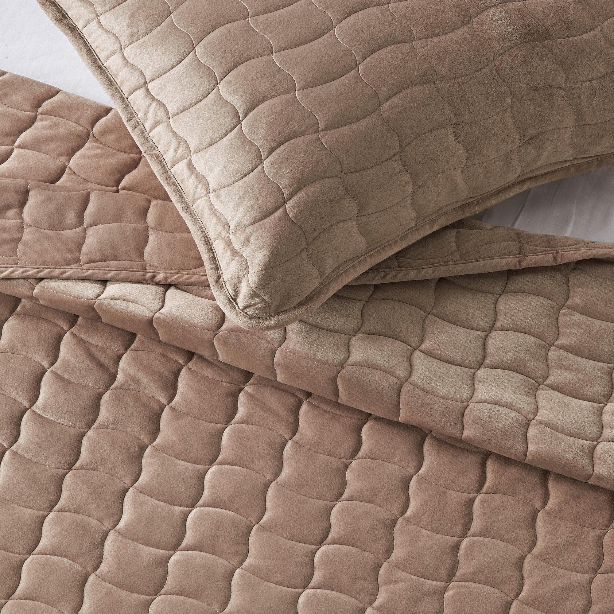 Velvet Box-Stitched Quilt Set - Vivica Collection Great Bay Home