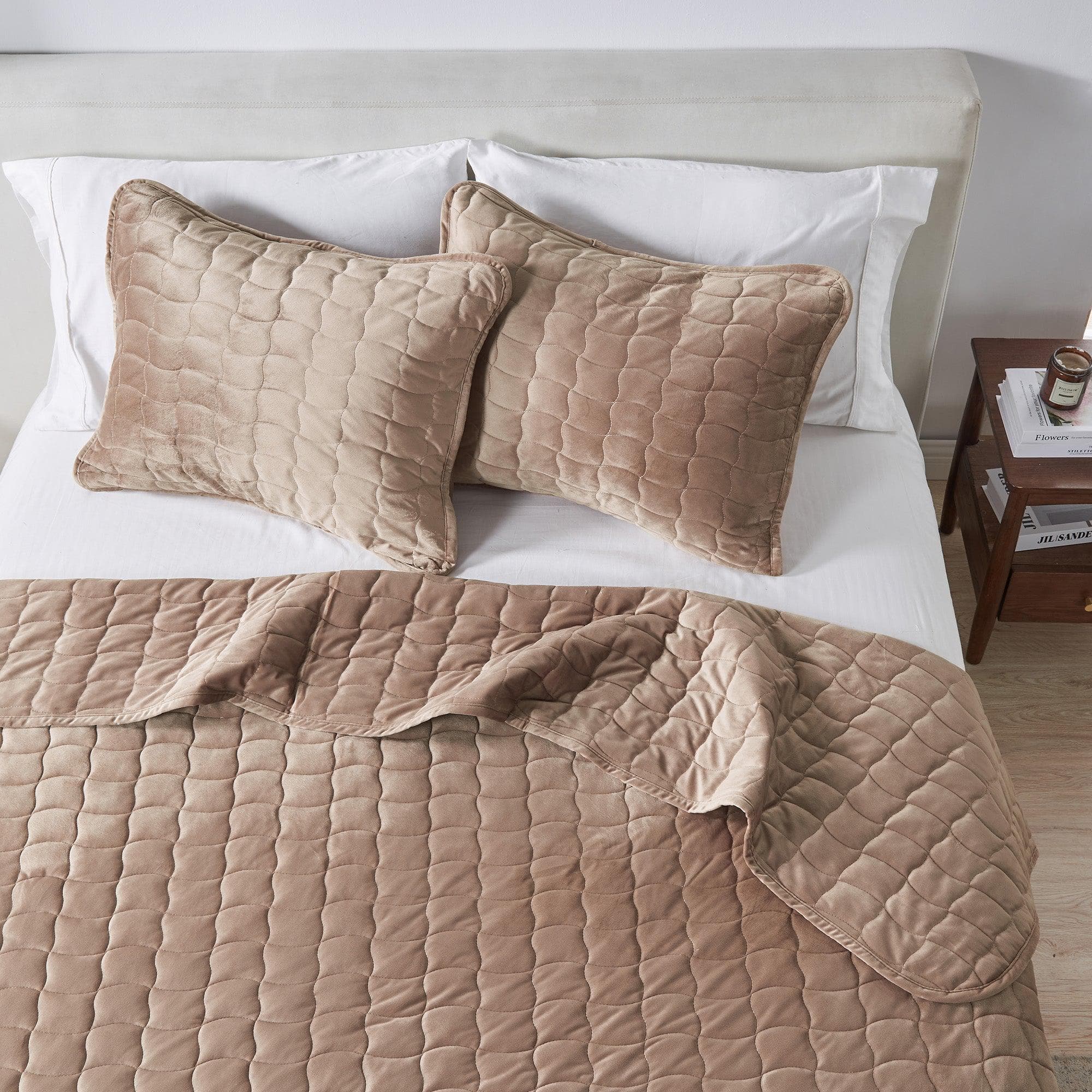 Velvet Box-Stitched Quilt Set - Vivica Collection Great Bay Home