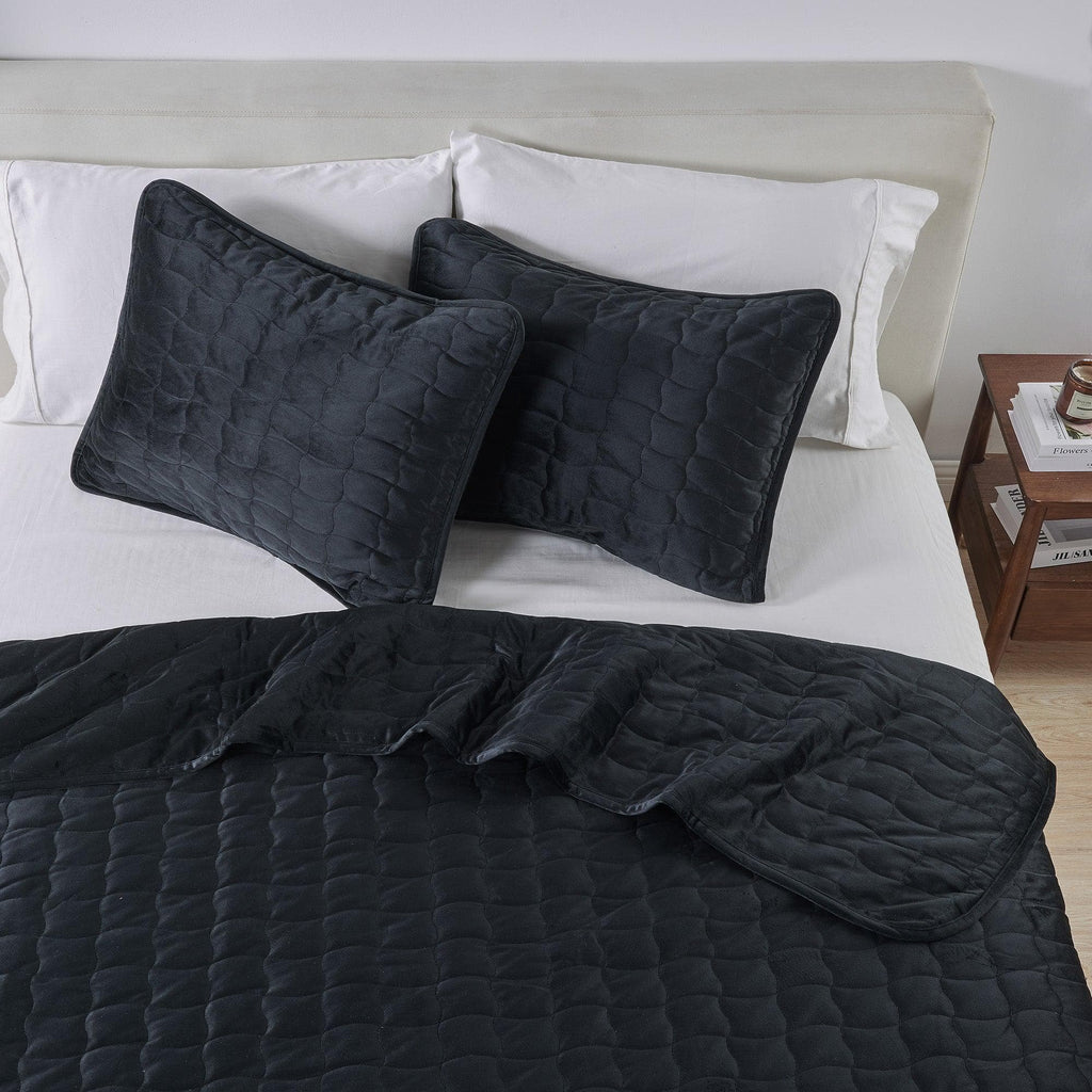Velvet Box-Stitched Quilt Set - Vivica Collection Great Bay Home