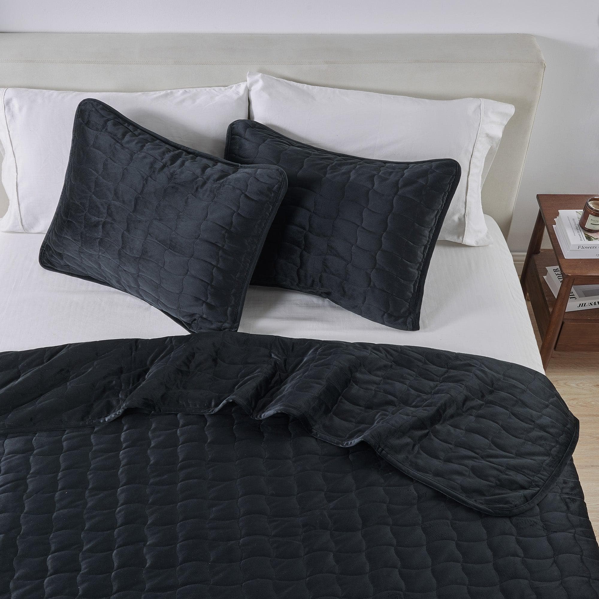 Velvet Box-Stitched Quilt Set - Vivica Collection Great Bay Home