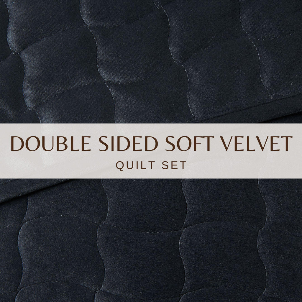 Velvet Box-Stitched Quilt Set - Vivica Collection Great Bay Home