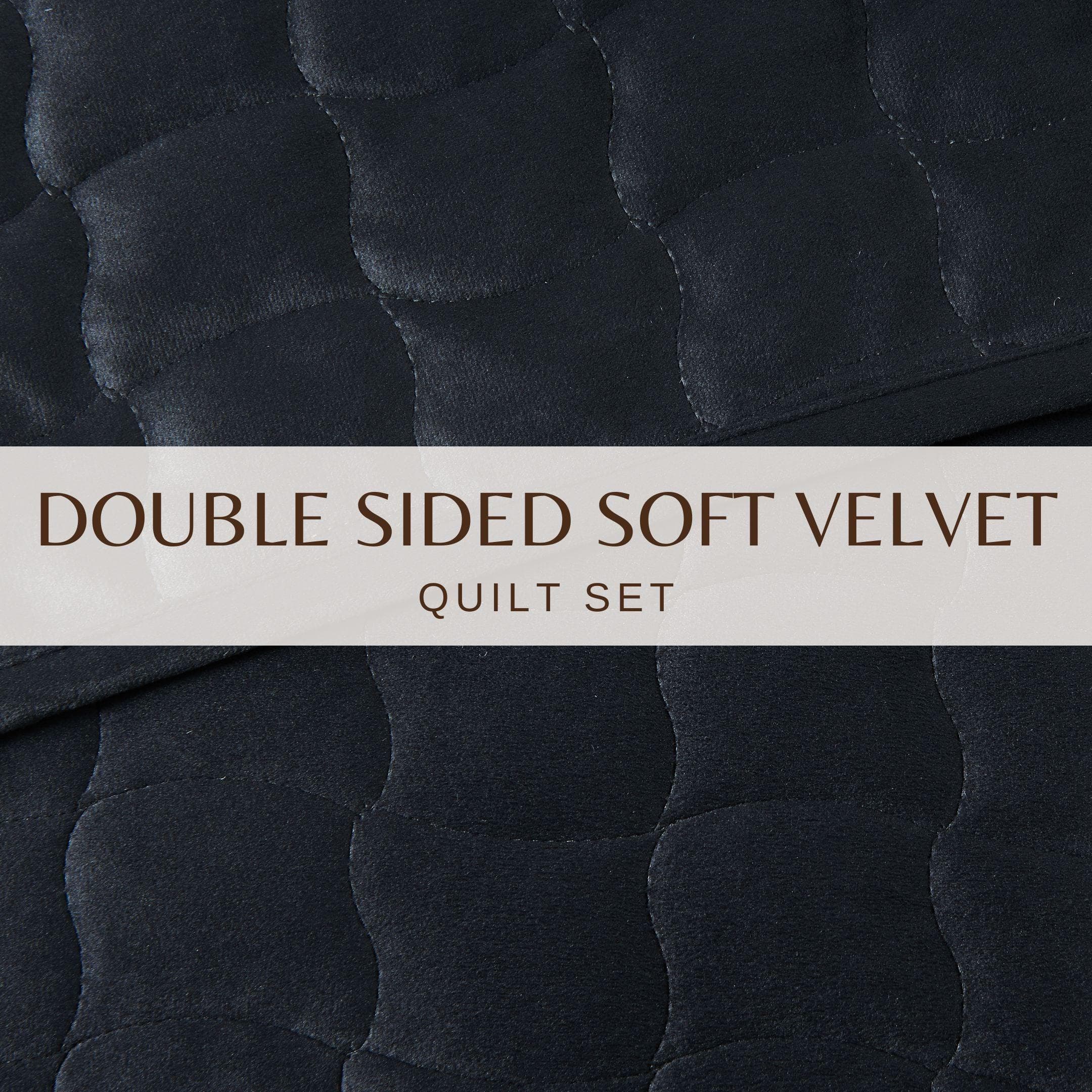 Velvet Box-Stitched Quilt Set - Vivica Collection Great Bay Home