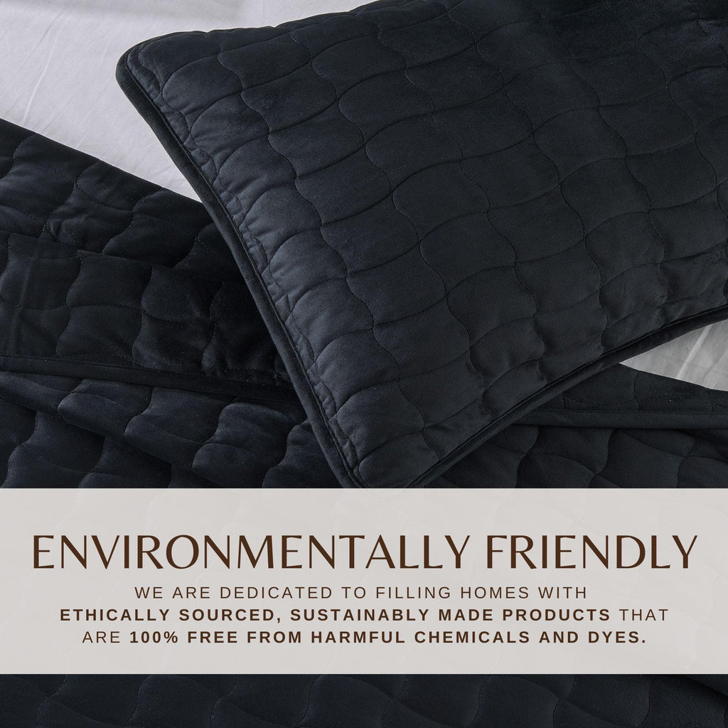 Velvet Box-Stitched Quilt Set - Vivica Collection Great Bay Home