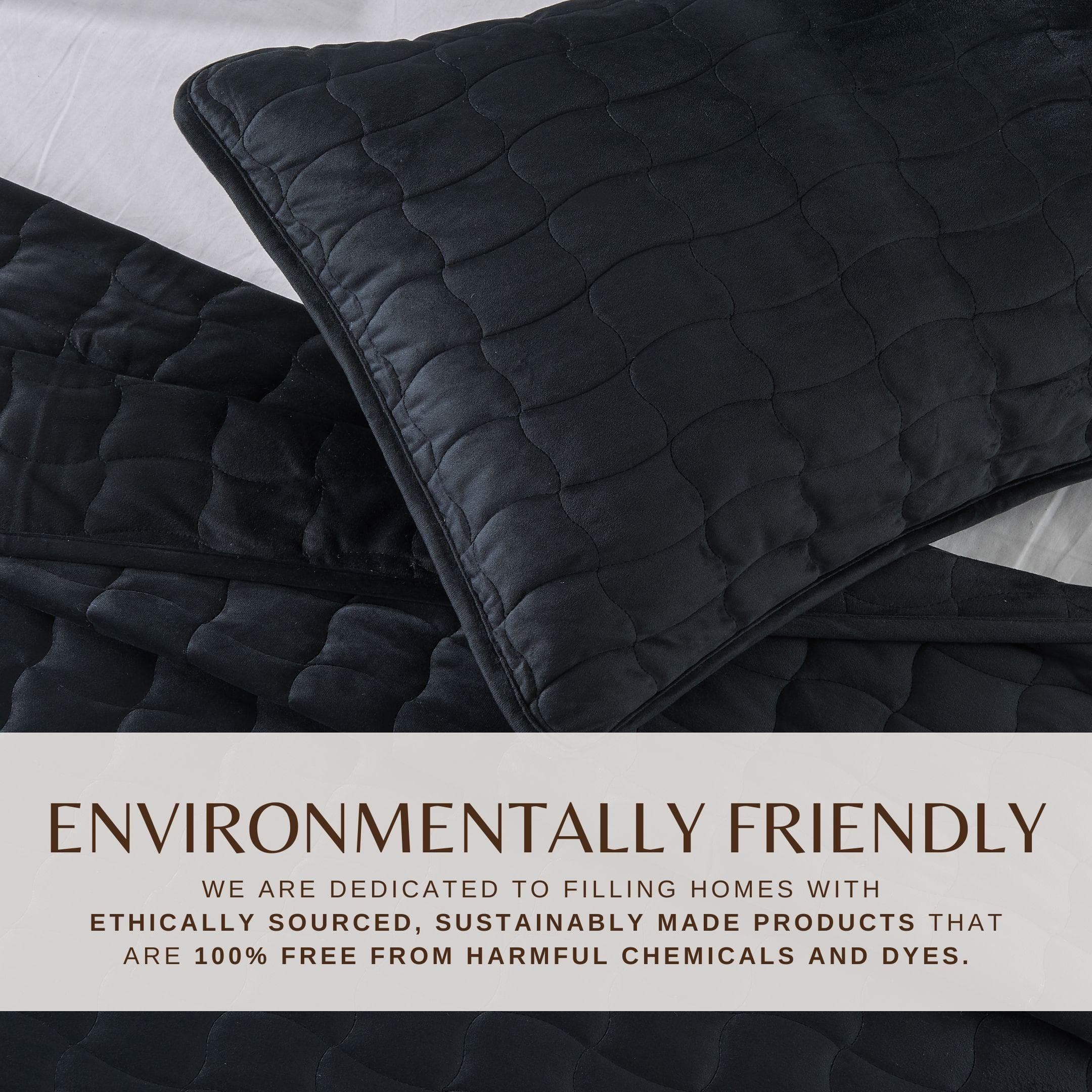 Velvet Box-Stitched Quilt Set - Vivica Collection Great Bay Home