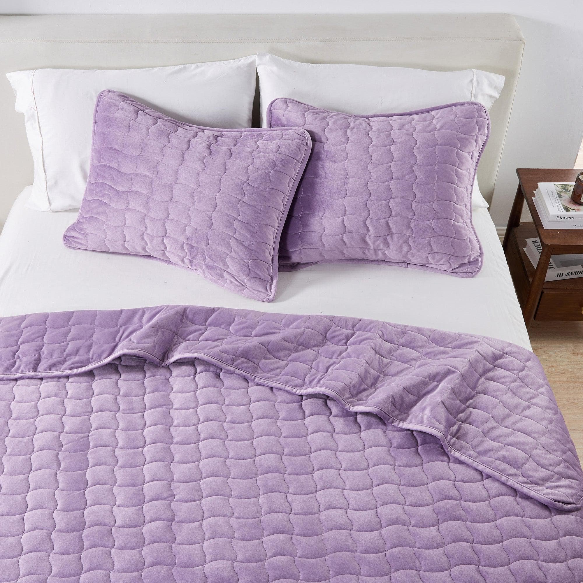 Velvet Box-Stitched Quilt Set - Vivica Collection Great Bay Home