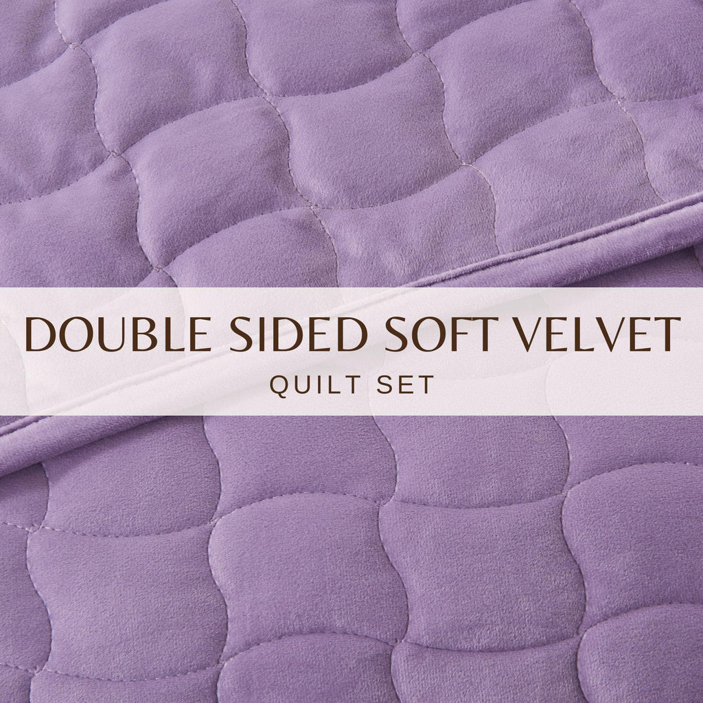 Velvet Box-Stitched Quilt Set - Vivica Collection Great Bay Home