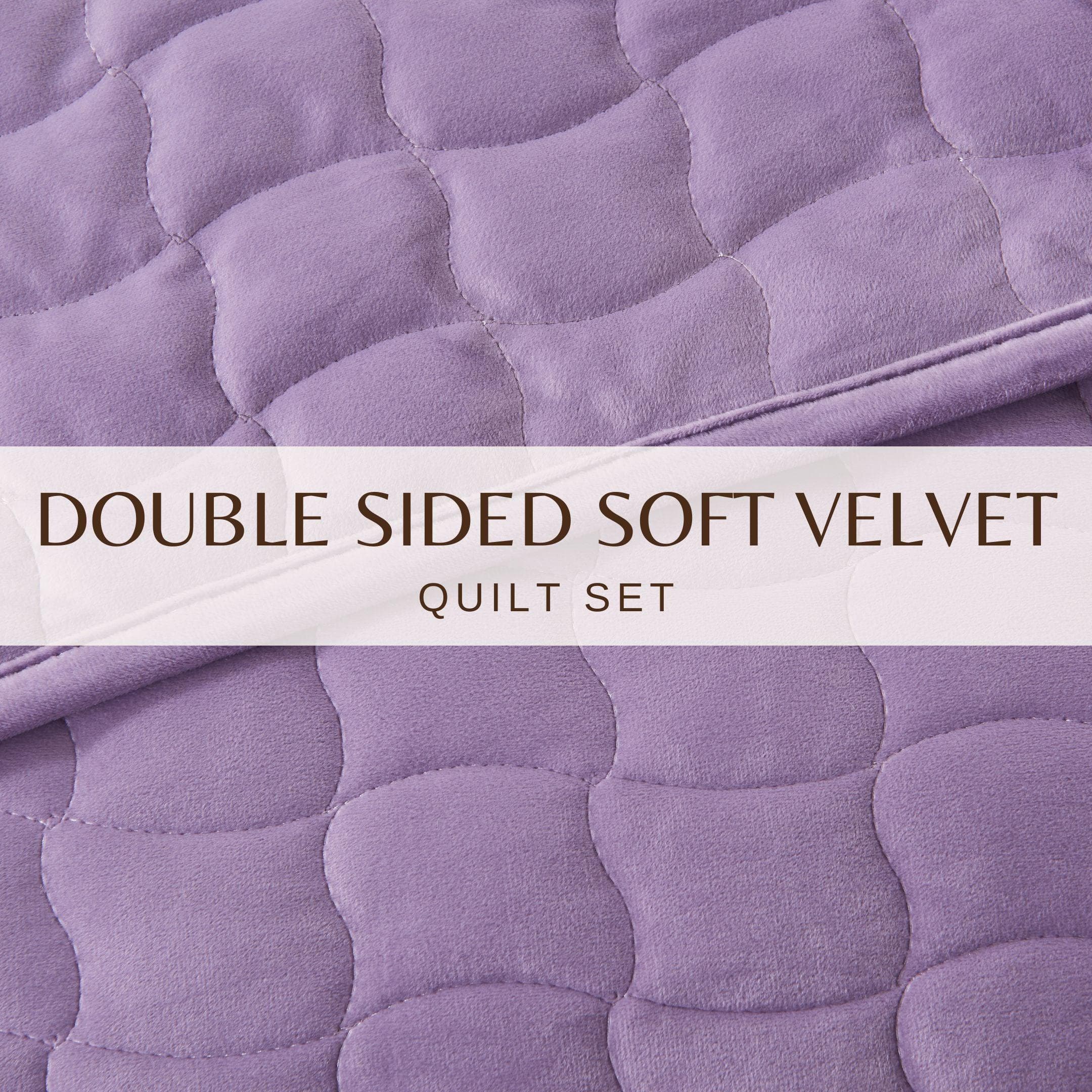 Velvet Box-Stitched Quilt Set - Vivica Collection Great Bay Home