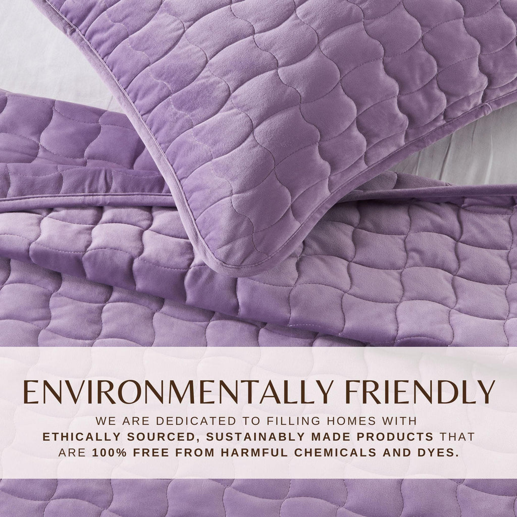 Velvet Box-Stitched Quilt Set - Vivica Collection Great Bay Home