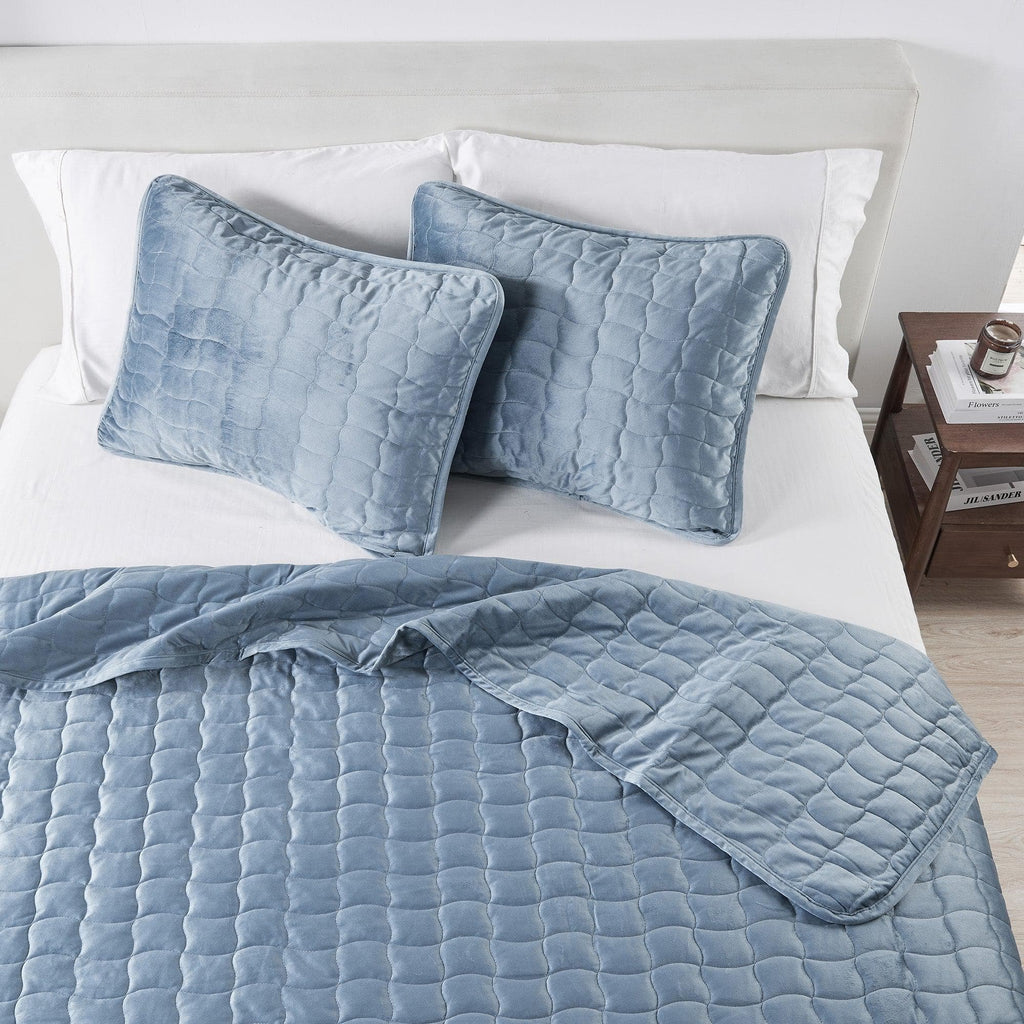 Velvet Box-Stitched Quilt Set - Vivica Collection Great Bay Home
