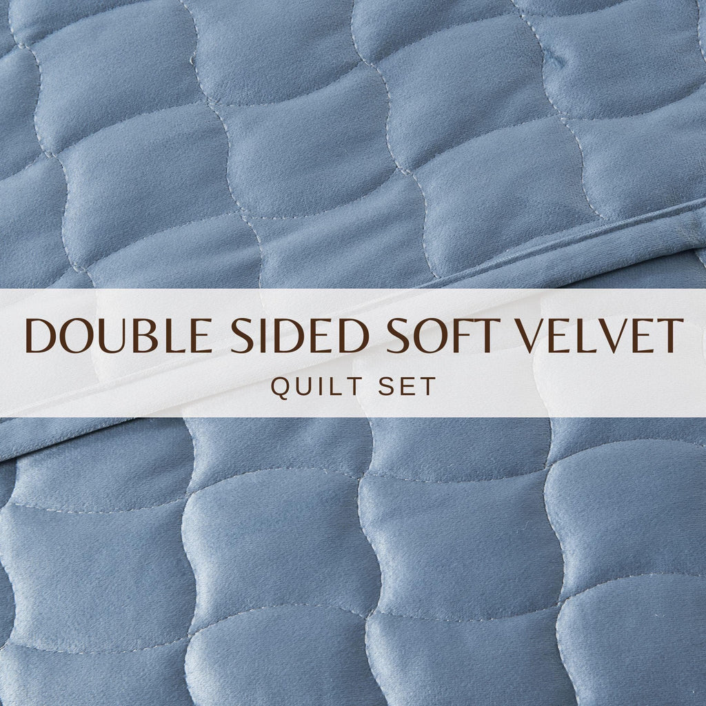 Velvet Box-Stitched Quilt Set - Vivica Collection Great Bay Home