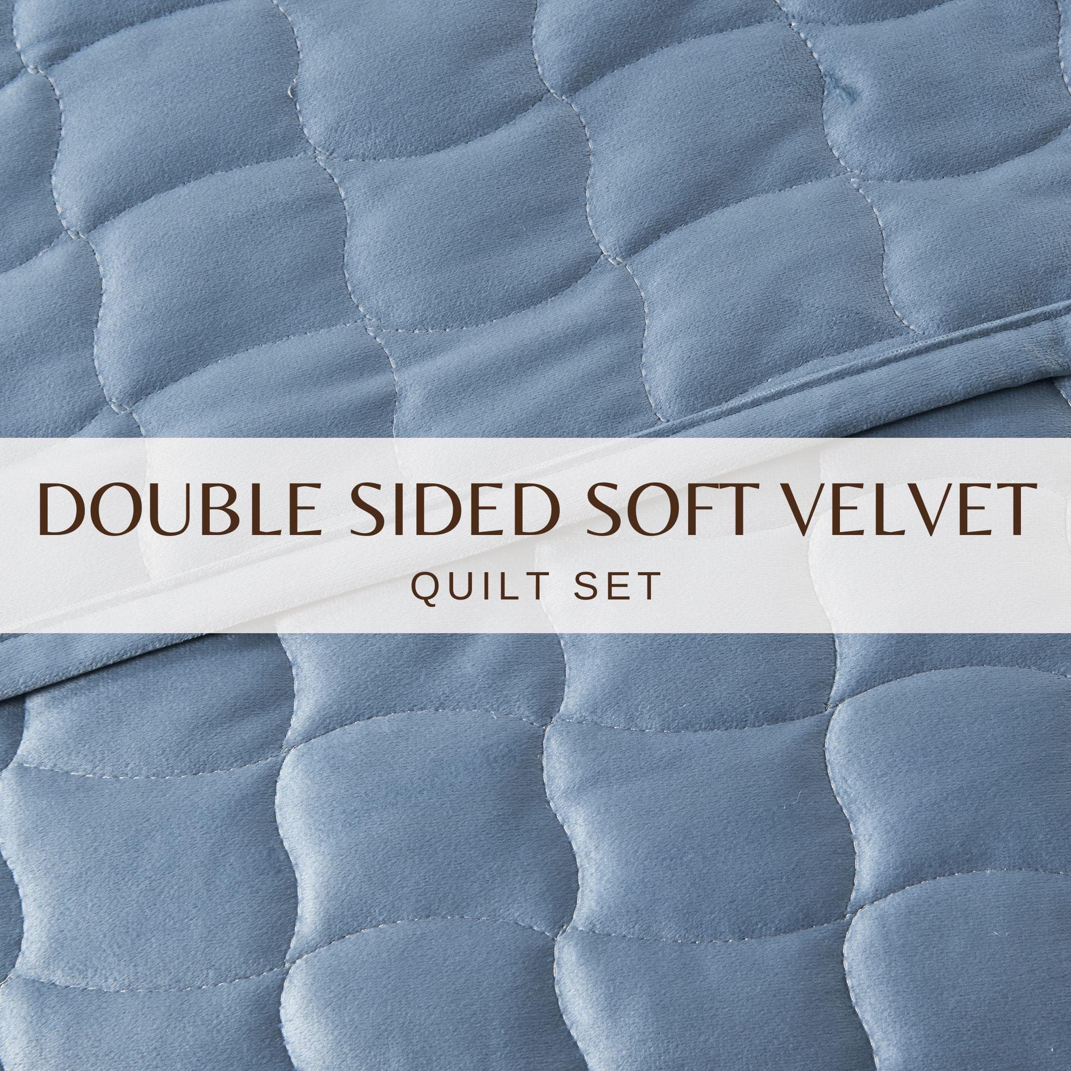 Velvet Box-Stitched Quilt Set - Vivica Collection Great Bay Home