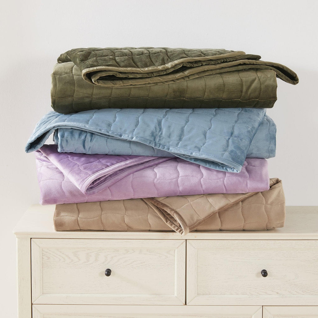 Velvet Box-Stitched Quilt Set - Vivica Collection Great Bay Home