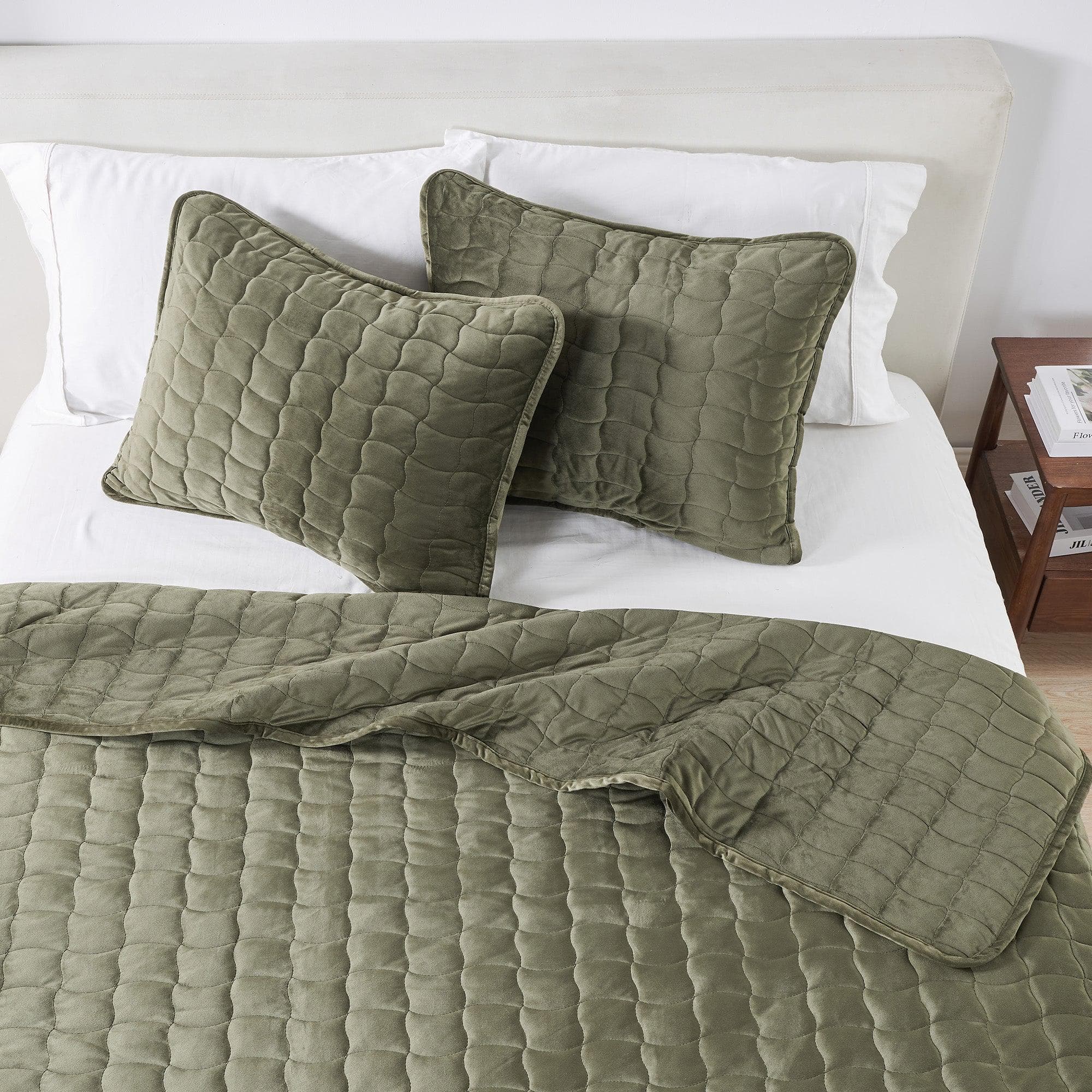 Velvet Box-Stitched Quilt Set - Vivica Collection Great Bay Home